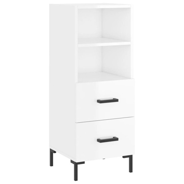 Szafka Biała Połysk z Szufladami 34.5x34x90 cm do Salonu Pokoju 769697