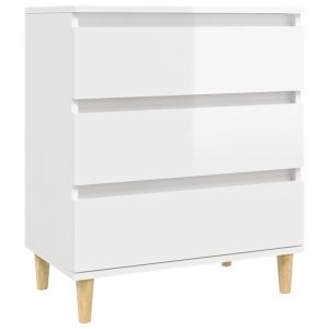 Szafka Biała Połysk z Szufladami 60x35x70 cm do Salonu Pokoju 778309 Szafka Biała Połysk z Szufladami 60x35x70 cm do Salonu Pokoju 778309