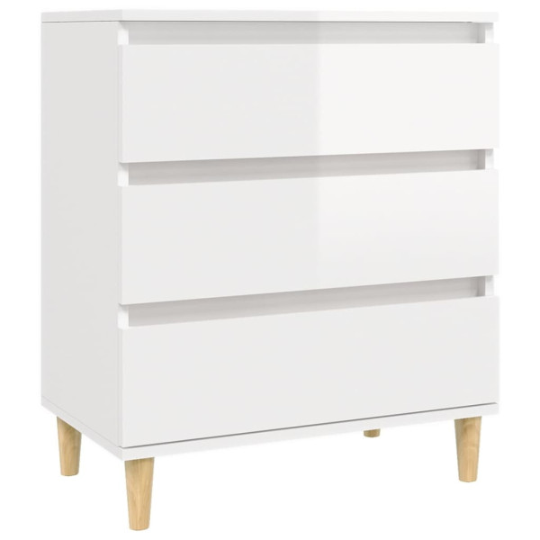 Szafka Biała Połysk z Szufladami 60x35x70 cm do Salonu Pokoju 778309