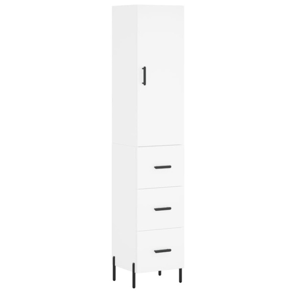 Szafka Biała z Drzwiami 34.5x34x180 cm do Salonu Pokoju Sypialni 742563