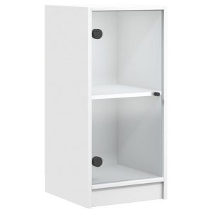 Szafka Biała z Drzwiami Szklanymi 35x37x75.5 cm do Salonu Pokoju 745390 Szafka Biała z Drzwiami Szklanymi 35x37x75.5 cm do Salonu Pokoju 745390