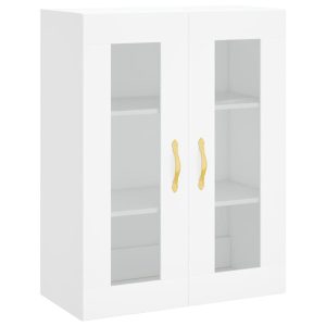 Szafka Biała z Drzwiami Szklanymi 69.5x34x90 cm do Salonu Pokoju 769586 Szafka Biała z Drzwiami Szklanymi 69.5x34x90 cm do Salonu Pokoju 769586