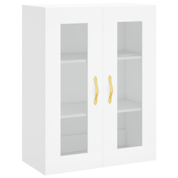 Szafka Biała z Drzwiami Szklanymi 69.5x34x90 cm do Salonu Pokoju 769586