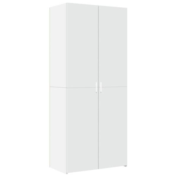 Szafka Biała z Drzwiami z Półkami 80x42.5x185 cm do Salonu Pokoju 740255