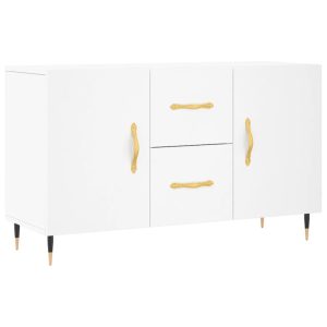 Szafka Biała z Drzwiami z Szufladami 100x36x60 cm do Salonu Pokoju 778306 Szafka Biała z Drzwiami z Szufladami 100x36x60 cm do Salonu Pokoju 778306