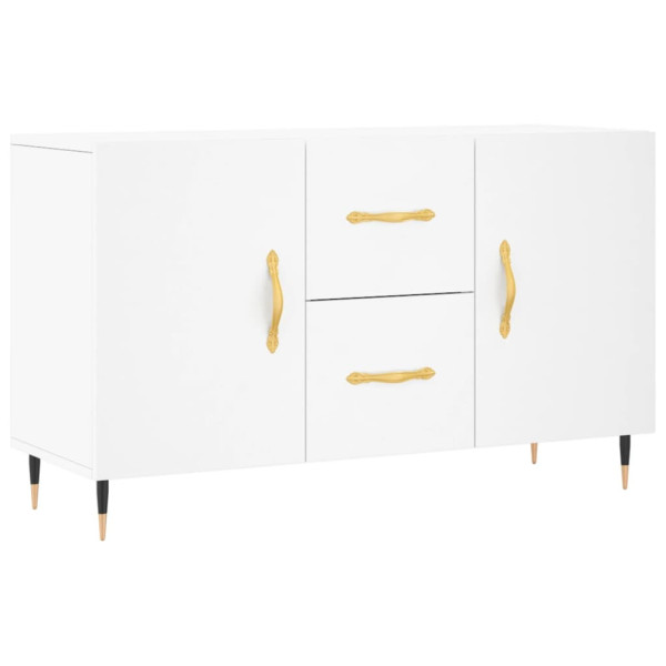 Szafka Biała z Drzwiami z Szufladami 100x36x60 cm do Salonu Pokoju 778306