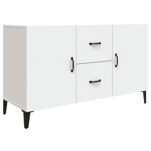 Szafka Biała z Drzwiami z Szufladami 100x36x60 cm do Salonu Pokoju 769654 Szafka Biała z Drzwiami z Szufladami 100x36x60 cm do Salonu Pokoju 769654