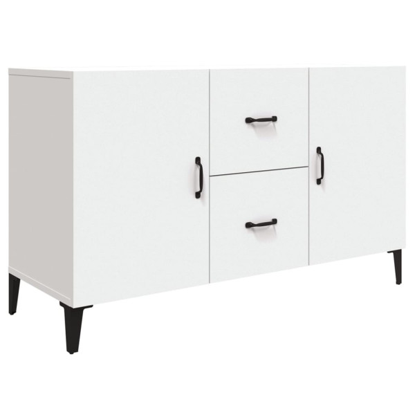 Szafka Biała z Drzwiami z Szufladami 100x36x60 cm do Salonu Pokoju 769654