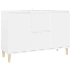 Szafka Biała z Drzwiami z Szufladami 101x35x70 cm do Salonu Pokoju 769662 Szafka Biała z Drzwiami z Szufladami 101x35x70 cm do Salonu Pokoju 769662