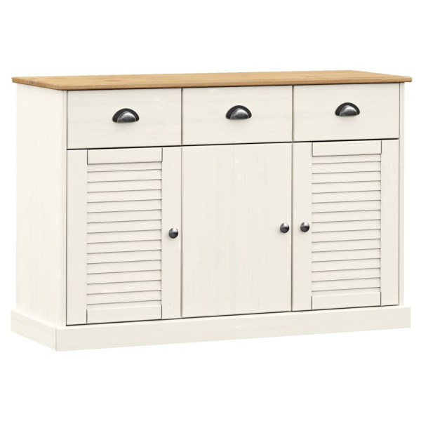 Szafka Biała z Drzwiami z Szufladami 113x40x75 cm do Salonu Pokoju 769668
