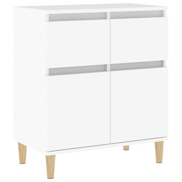 Szafka Biała z Drzwiami z Szufladami 60x35x70 cm do Salonu Pokoju 778308