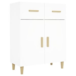 Szafka Biała z Drzwiami z Szufladami 69.5x34x89 cm do Salonu 774357 Szafka Biała z Drzwiami z Szufladami 69.5x34x89 cm do Salonu 774357