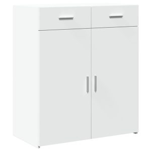 Szafka Biała z Drzwiami z Szufladami 80×42.5×93 cm do Salonu 774359 Szafka Biała z Drzwiami z Szufladami 80×42.5×93 cm do Salonu 774359