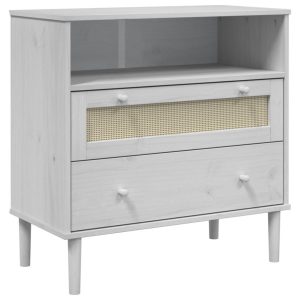 Szafka Biała z Szufladami 80x40x80 cm do Salonu Pokoju Sypialni 769651 Szafka Biała z Szufladami 80x40x80 cm do Salonu Pokoju Sypialni 769651