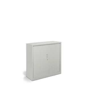 Szafka biurowa szara z przesuwanymi drzwiami metalowa 771280 Szafka biurowa szara z przesuwanymi drzwiami metalowa 771280