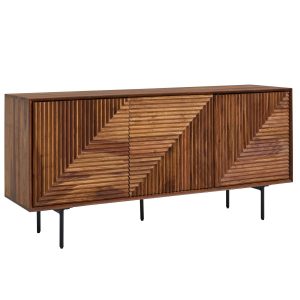 Szafka boczna 148 cm Drewno Sheesham Metal Komoda 3 drzwi Stojąca 710799