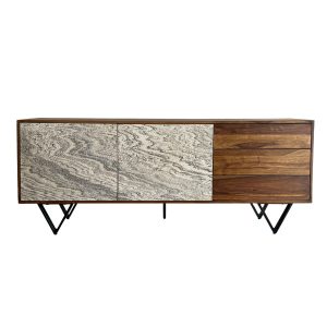 Szafka Boczna z Drewna Sheesham 175x71x40 cm Nowoczesna Komoda Salon 756156