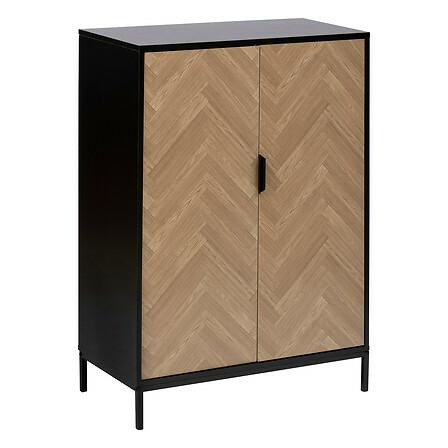 Szafka Chevrons 2-drzwiowa z efektem drewna w jodełkę 685151
