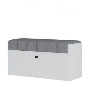 Szafka Diana Biały/Szary/C 90X40X45 Cm – Biały Mat, Welur – Szary 943652 Szafka Diana Biały/Szary/C 90X40X45 Cm – Biały Mat, Welur – Szary 943652