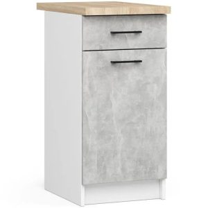 Szafka do kuchni, blat, KLARA, 40cm, biel, beton, sonoma, mat | TYLETEGOTU 989025 Szafka do kuchni, blat, KLARA, 40cm, biel, beton, sonoma, mat | TYLETEGOTU 989025