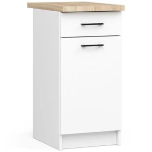Szafka do kuchni, blat, KLARA, 40x60x85, biel, sonoma, mat | TYLETEGOTU 989027 Szafka do kuchni, blat, KLARA, 40x60x85, biel, sonoma, mat | TYLETEGOTU 989027