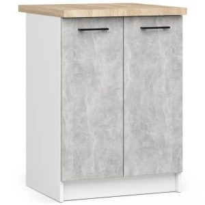 Szafka do kuchni, blat, KLARA, 60x60x85, biel, beton, sonoma | TYLETEGOTU 989053 Szafka do kuchni, blat, KLARA, 60x60x85, biel, beton, sonoma | TYLETEGOTU 989053