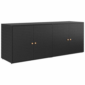 Szafka do przechowywania Czarny Technorattan vidaXL 256312 Szafka do przechowywania Czarny Technorattan vidaXL 256312