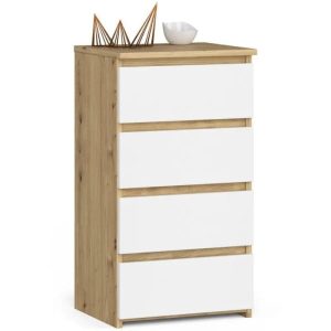 Szafka do sypialni, STILO, 4 szuflady, 40x35x74 cm, dąb, mat | TYLETEGOTU 834229 Szafka do sypialni, STILO, 4 szuflady, 40x35x74 cm, dąb, mat | TYLETEGOTU 834229