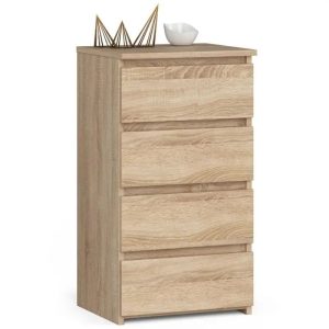 Szafka do sypialni, STILO, 4 szuflady, 40x35x74, dąb sonoma| TYLETEGOTU 834215 Szafka do sypialni, STILO, 4 szuflady, 40x35x74, dąb sonoma| TYLETEGOTU 834215