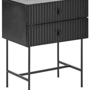 Szafka do sypialni z 2 szufladami czarna 412977 Szafka do sypialni z 2 szufladami czarna 412977