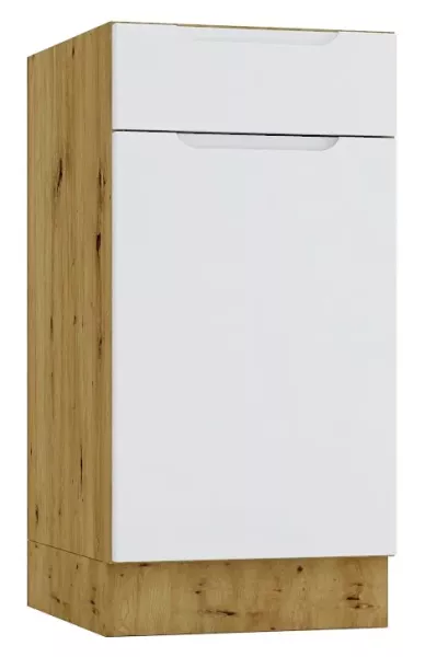 Szafka dolna z szufladą 40 cm dąb artisan + szary - Vetica 635623