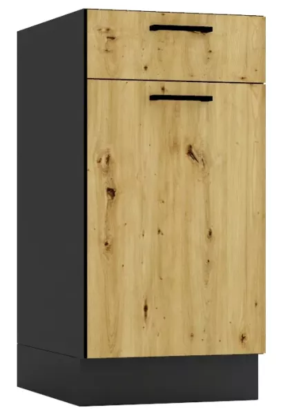 Szafka dolna z szufladą 40 cm grafit + dąb artisan - Zyero 619880