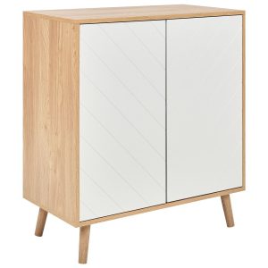 Szafka dwudrzwiowa z półkami jasne drewno MDF 572013