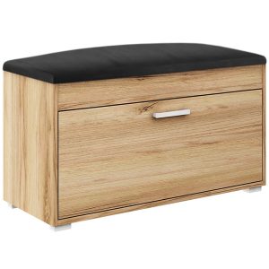 Szafka Fala 1W Dąb Craft Złoty/Czarny 80X37,7X49 Cm 943659