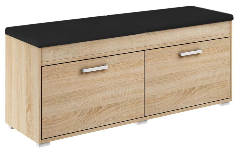 Szafka Fala 2 Dąb Sonoma/Czarny 100X37X49 Cm 943678