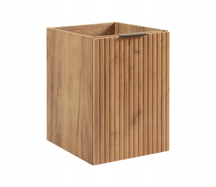 Szafka FLOW 40 cm dąb craft złoty ryflowany front trzy uchwyty nowoczesna 964082
