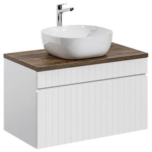 Szafka ICONIC WHITE 82-80-D-1S z umywalką Smile i blatem 126445