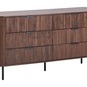 Szafka komoda 6 szuflad MDF ciemnobrązowe 712036