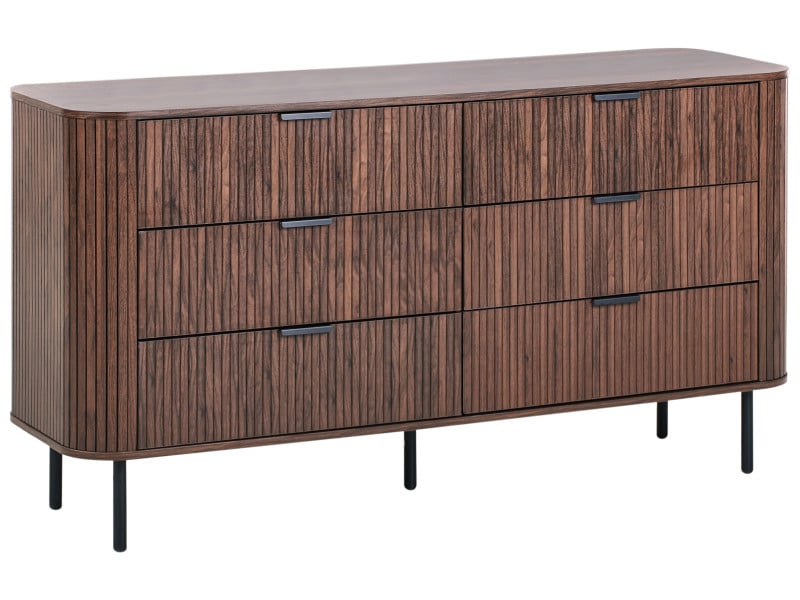 Szafka komoda 6 szuflad MDF ciemnobrązowe 712036