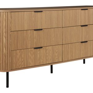 Szafka komoda 6 szuflad MDF jasne drewno 624921