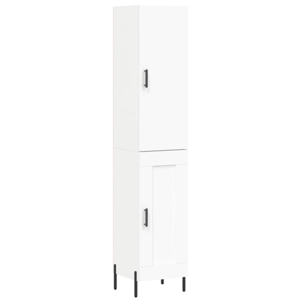 Szafka Komoda Biała z Drzwiami 34.5x34x180 cm do Salonu Pokoju 742562