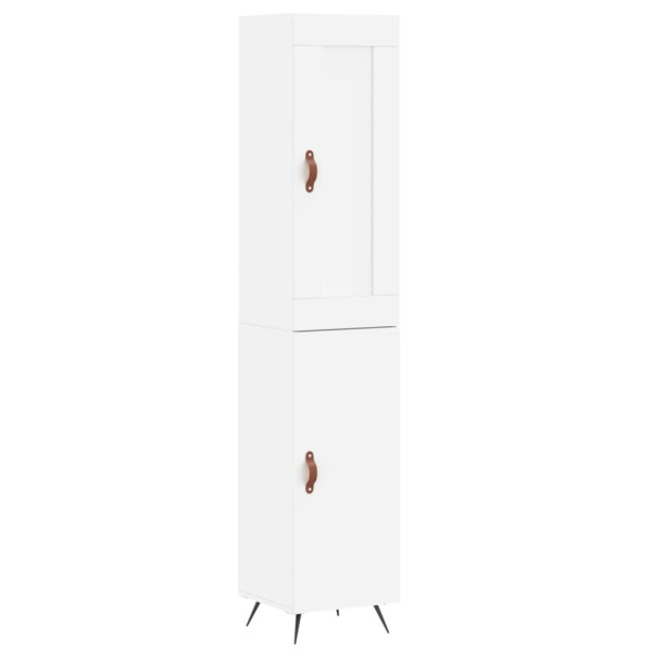 Szafka Komoda Biała z Drzwiami 34.5x34x180 cm do Salonu Pokoju 741754