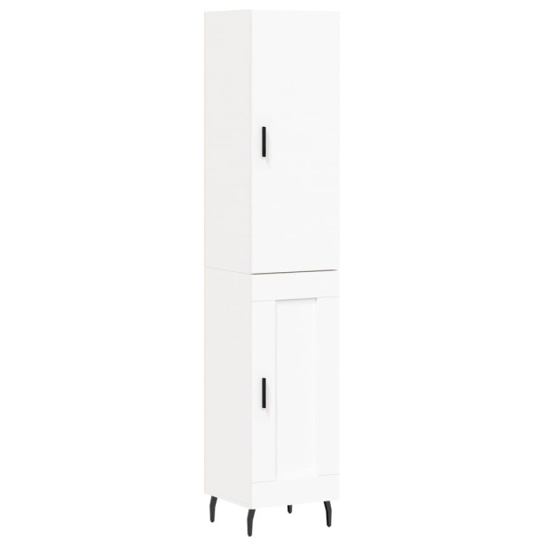 Szafka Komoda Regał Biała z Drzwiami 34.5x34x180 cm do Salonu Pokoju 742554