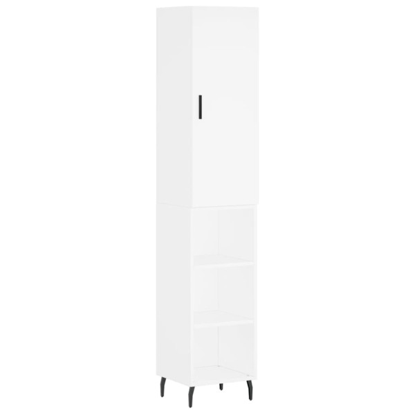 Szafka Komoda Regał Biała z Drzwiami 34.5x34x180 cm do Salonu Pokoju 741400