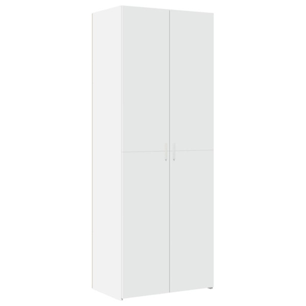 Szafka Komoda Regał Biała z Drzwiami z Półkami 70x42.5x185 cm do Salonu 741437