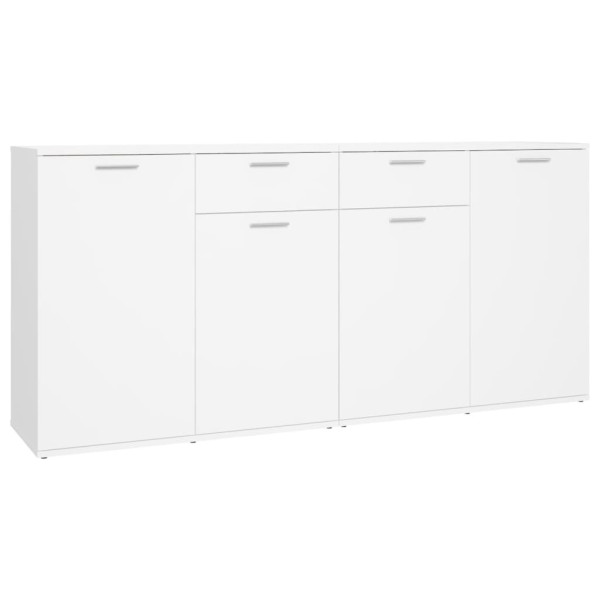 Szafka Komoda Regał Biała z Drzwiami z Szufladami 160x36x75 cm do Salonu 766541