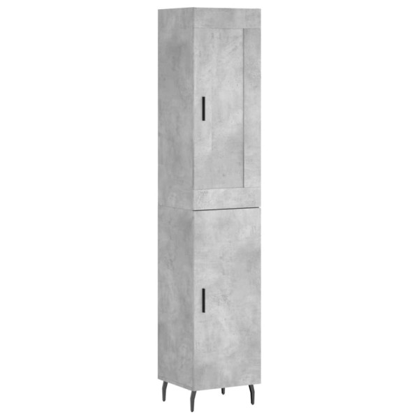Szafka Komoda Regał Szara Beton z Drzwiami 34.5x34x180 cm do Salonu Pokoju 740808