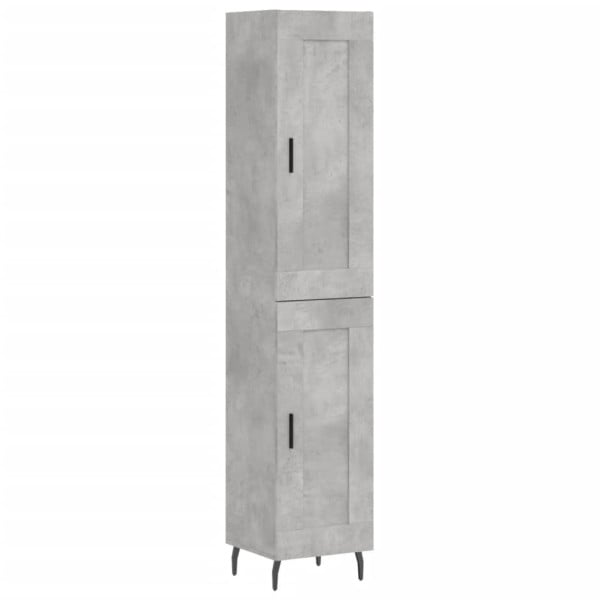 Szafka Komoda Regał Szara Beton z Drzwiami 34.5x34x180 cm do Salonu Pokoju 740812