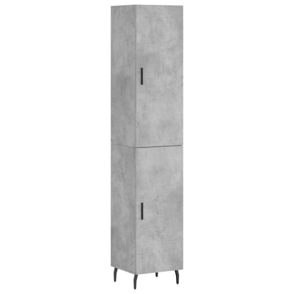 Szafka Komoda Regał Szara Beton z Drzwiami 34.5x34x180 cm do Salonu Pokoju 741404