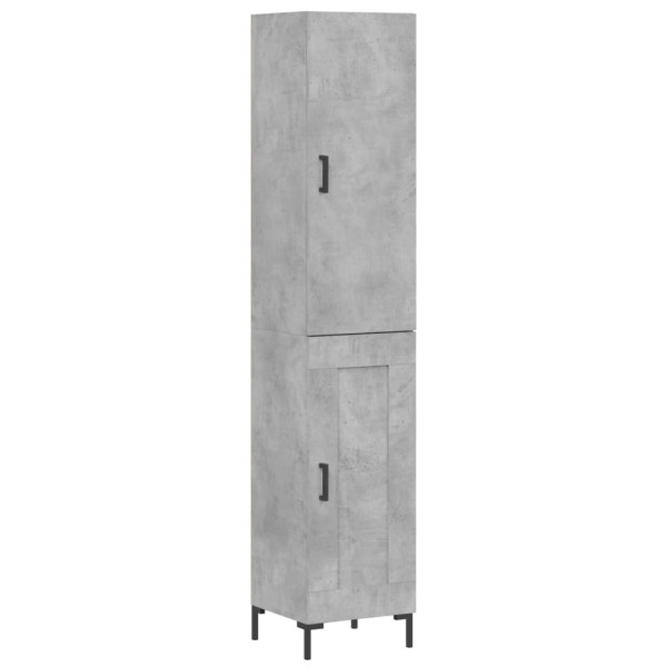 Szafka Komoda Regał Szara Beton z Drzwiami 34.5x34x180 cm do Salonu Pokoju 741408
